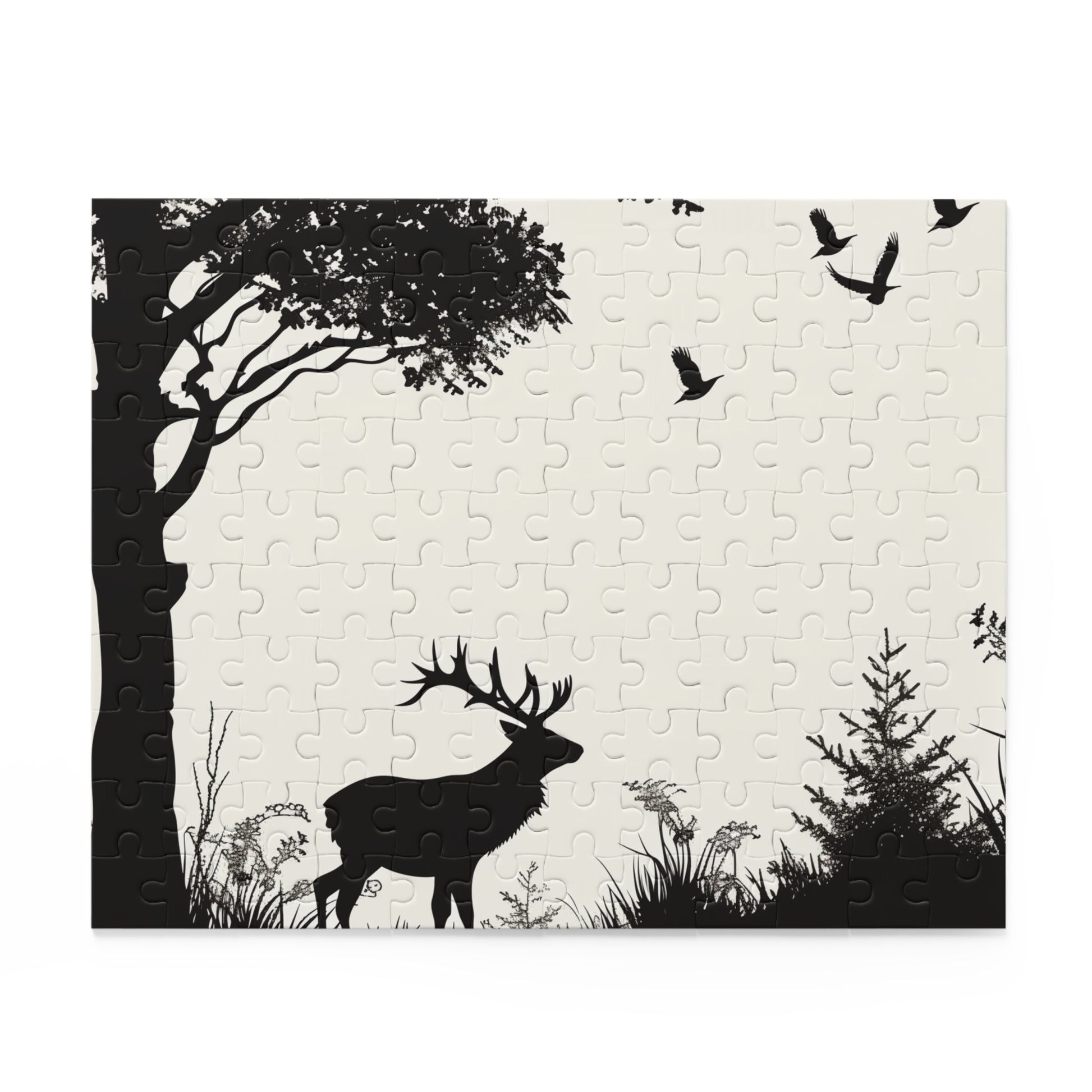 Wildlife Silhouette Nature Jigsaw Puzzle - Explore serene landscapes with majestic animal silhouettes.