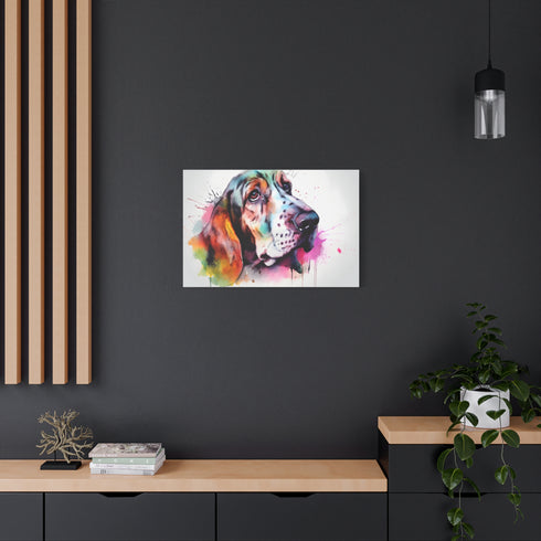 Adorable Basset Hound Puppy Peeking Out — Canvas Wall Art — Product Detail View 8