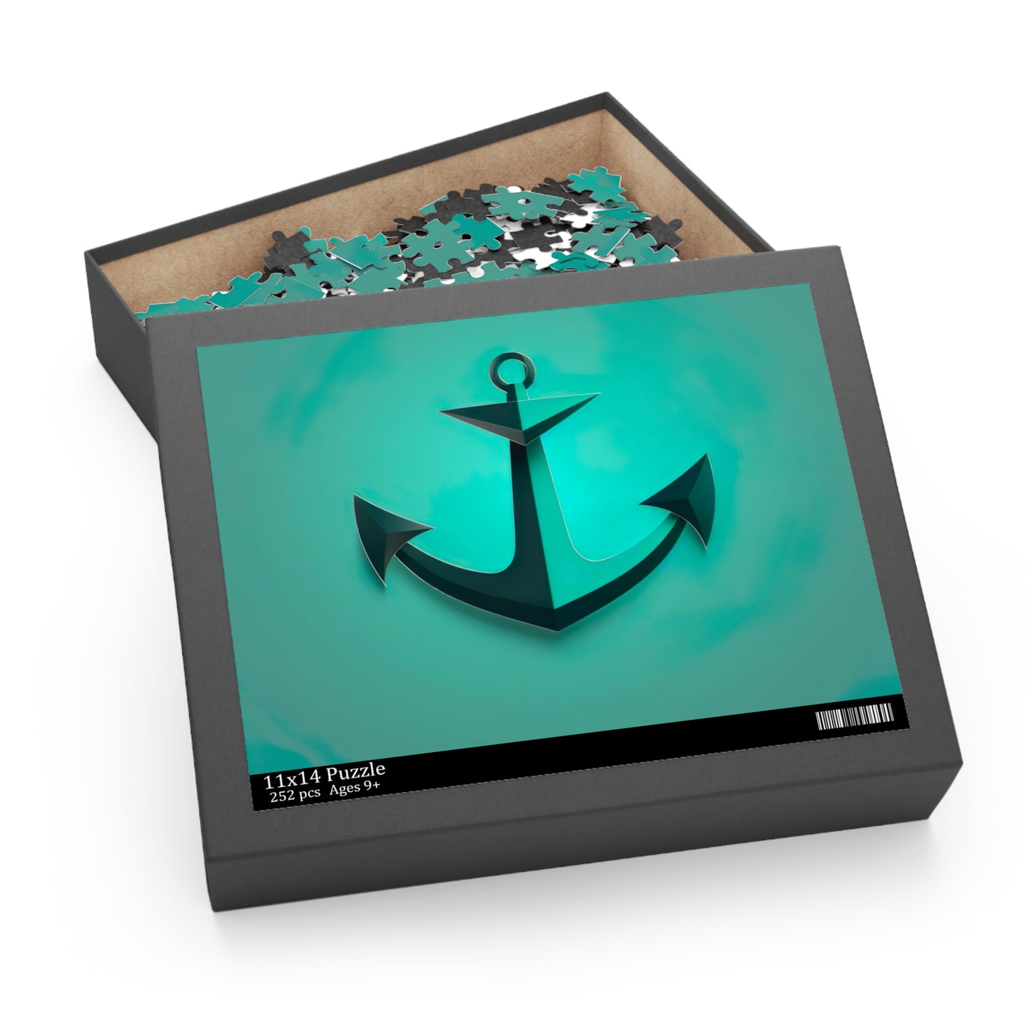 "Anchor Adventure jigsaw puzzle with stunning anchor design against swirling blue waters"