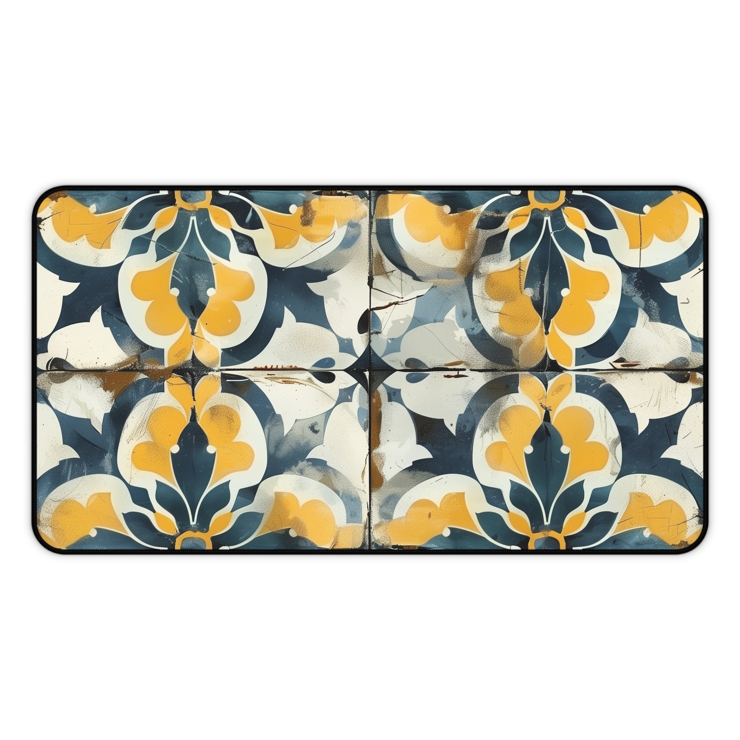 "Artisan Tiles Desk Mat - Elevate workspace with stunning seamless pattern for sophistication and style"