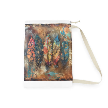 Boho Feather Laundry Bag - Stylish laundry accessory with durable material and feather design