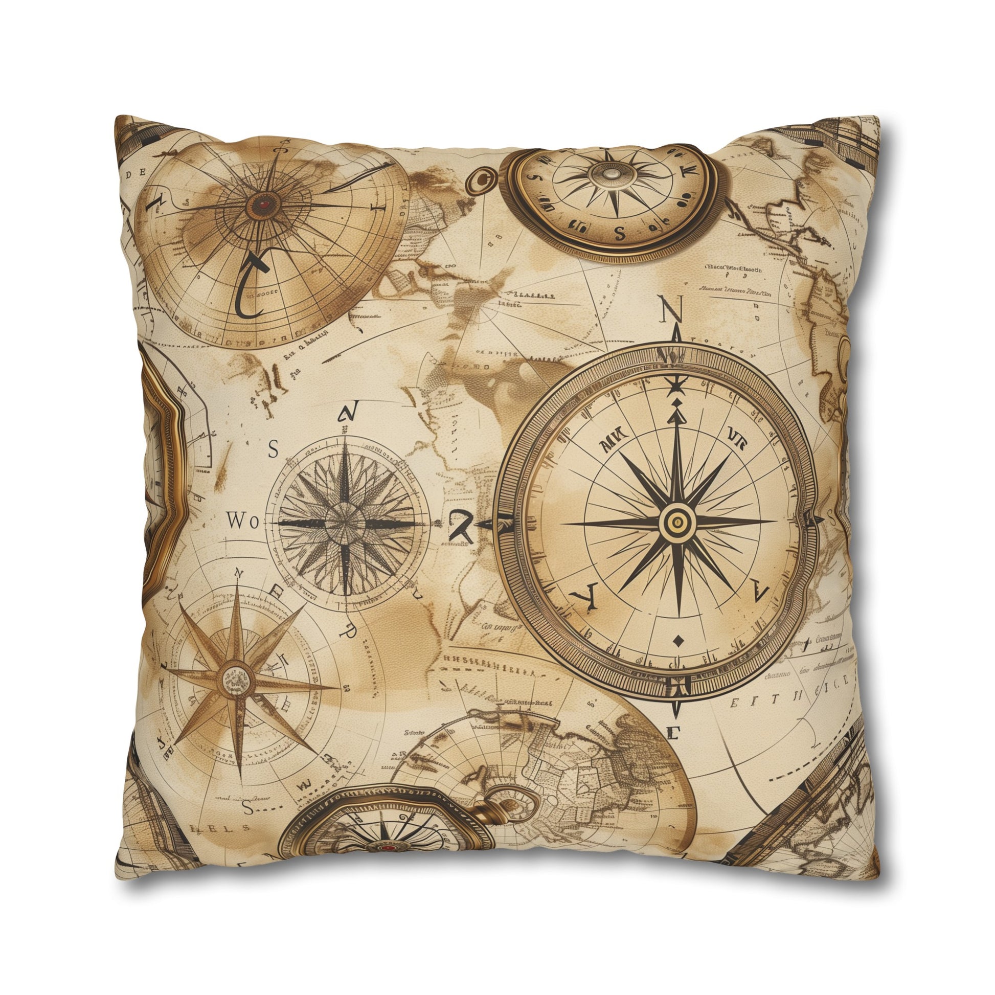 "Vintage Maps Pillow Case - Add charm to your decor with seamless vintage maps pattern"