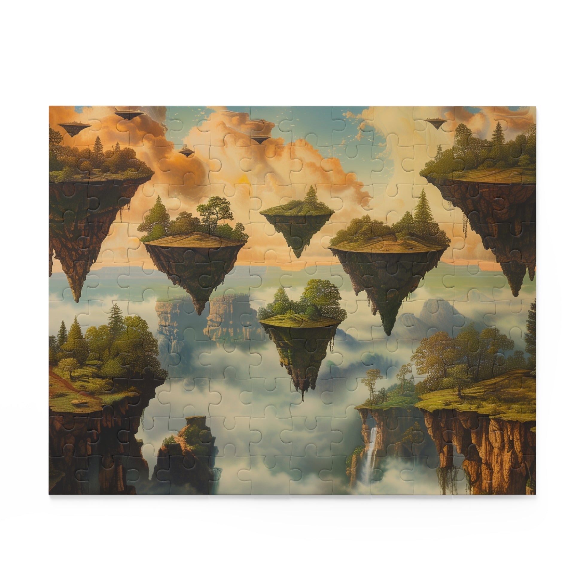 "Island Dreams Jigsaw Puzzle - Surreal landscape with floating islands and vibrant colors for all ages"