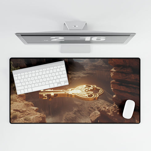 Mystic Key Floating over Canyon Altar — XL & XXL Desk Mat — Product Detail View 5