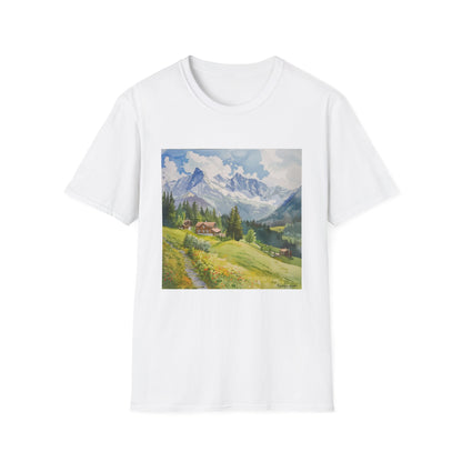 Alpine Serenity in Watercolor: The Swiss Alps T-shirt