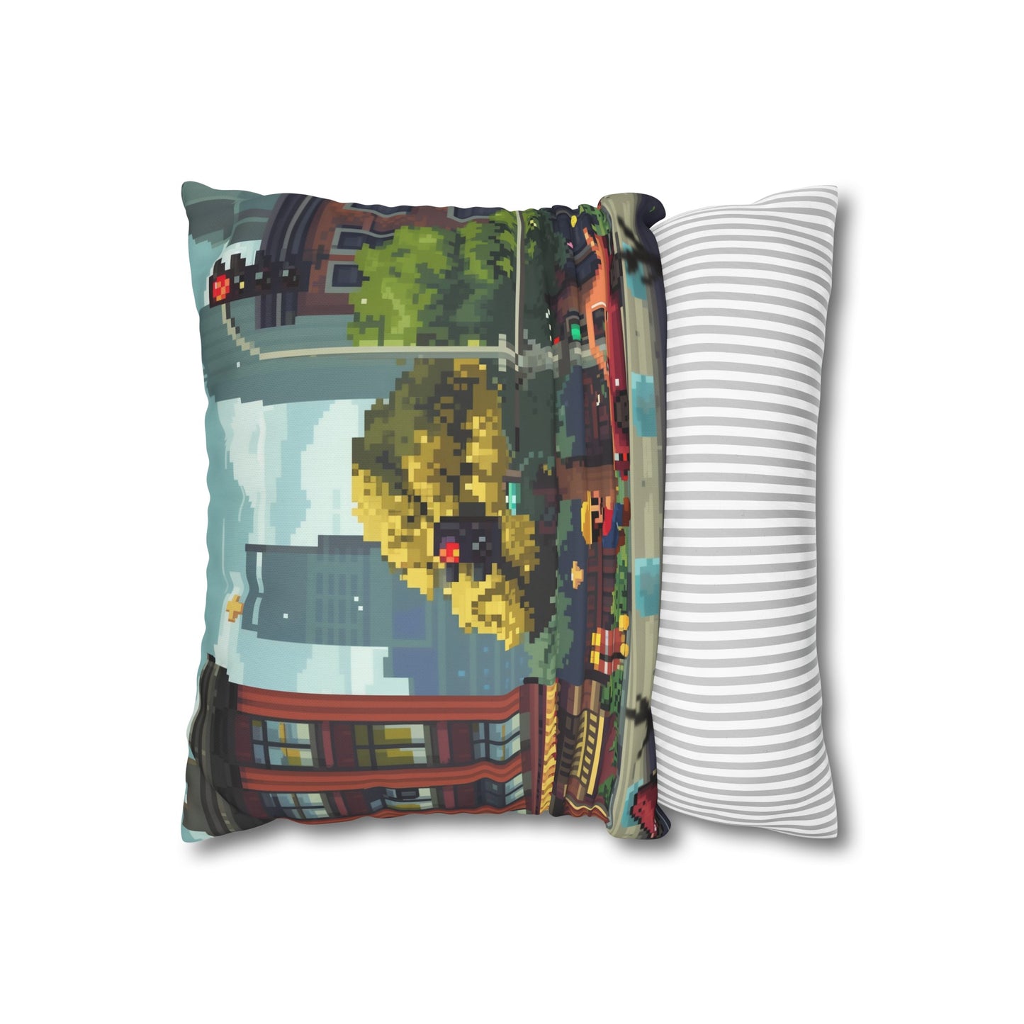 "8-Bit Dreams Pillowcase: Add pixelated charm to your sleep space with this high-quality, comfortable, and stylish pillowcase inspired by classic video games. Perfect for all seasons and makes a great gift. Shop now!"