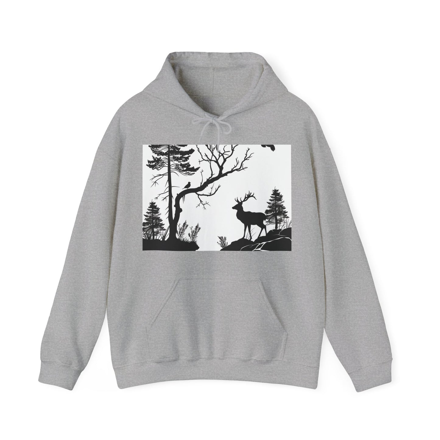 Untamed Spirit: Celebrate the Majesty of Wildlife in This Nature Silhouette Hoodie