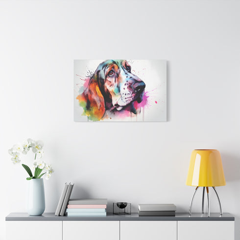 Adorable Basset Hound Puppy Peeking Out — Canvas Wall Art — Product Detail View 7
