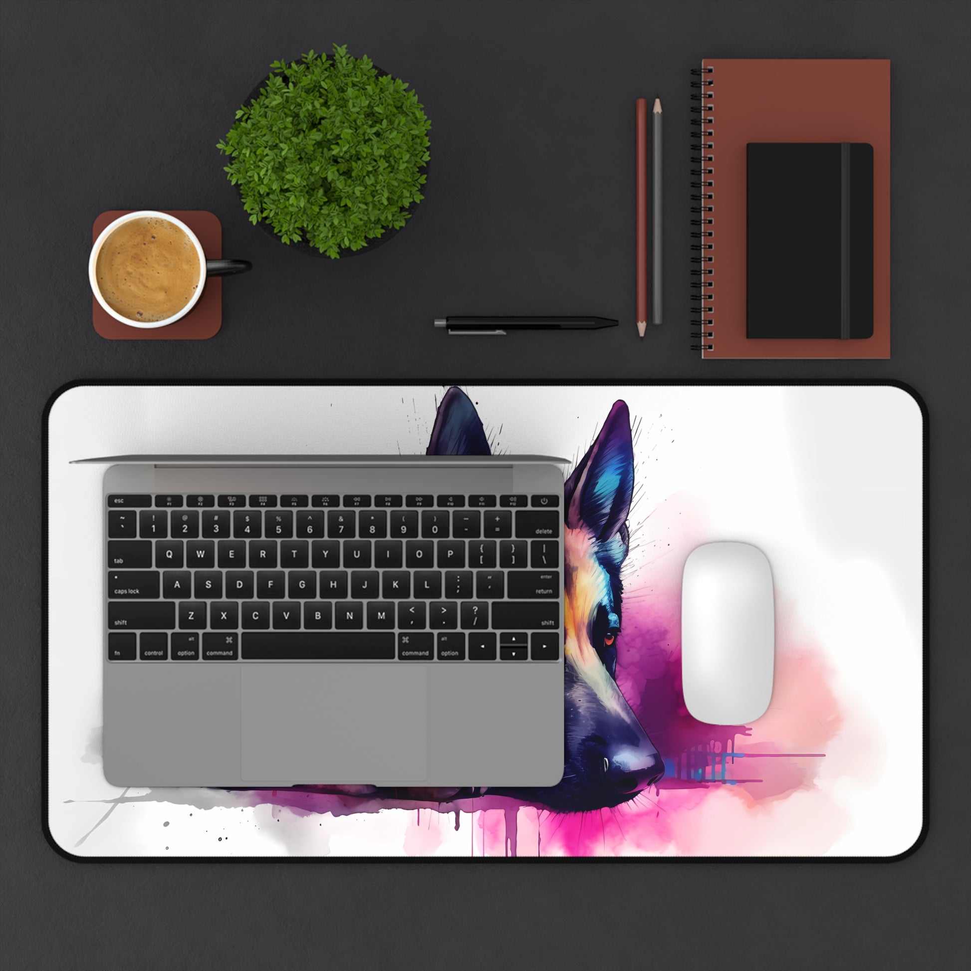 "German Shepherd Desk Mat - Adorable dog-themed workspace accessory for animal lovers and enthusiasts"