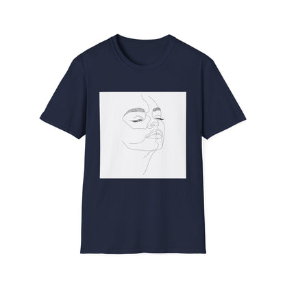 One Line Story: Minimalist Face Art T-Shirt