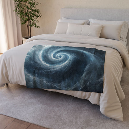 Storm Shaped Like a Spiral Eye Plush Fleece Throw Blanket