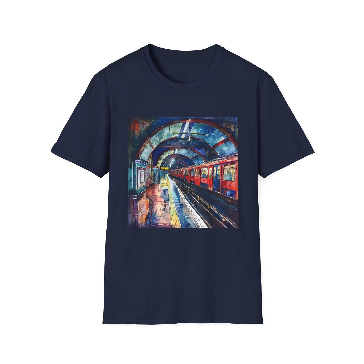 ## London's Hidden Depths: The Tube Watercolor T-shirt