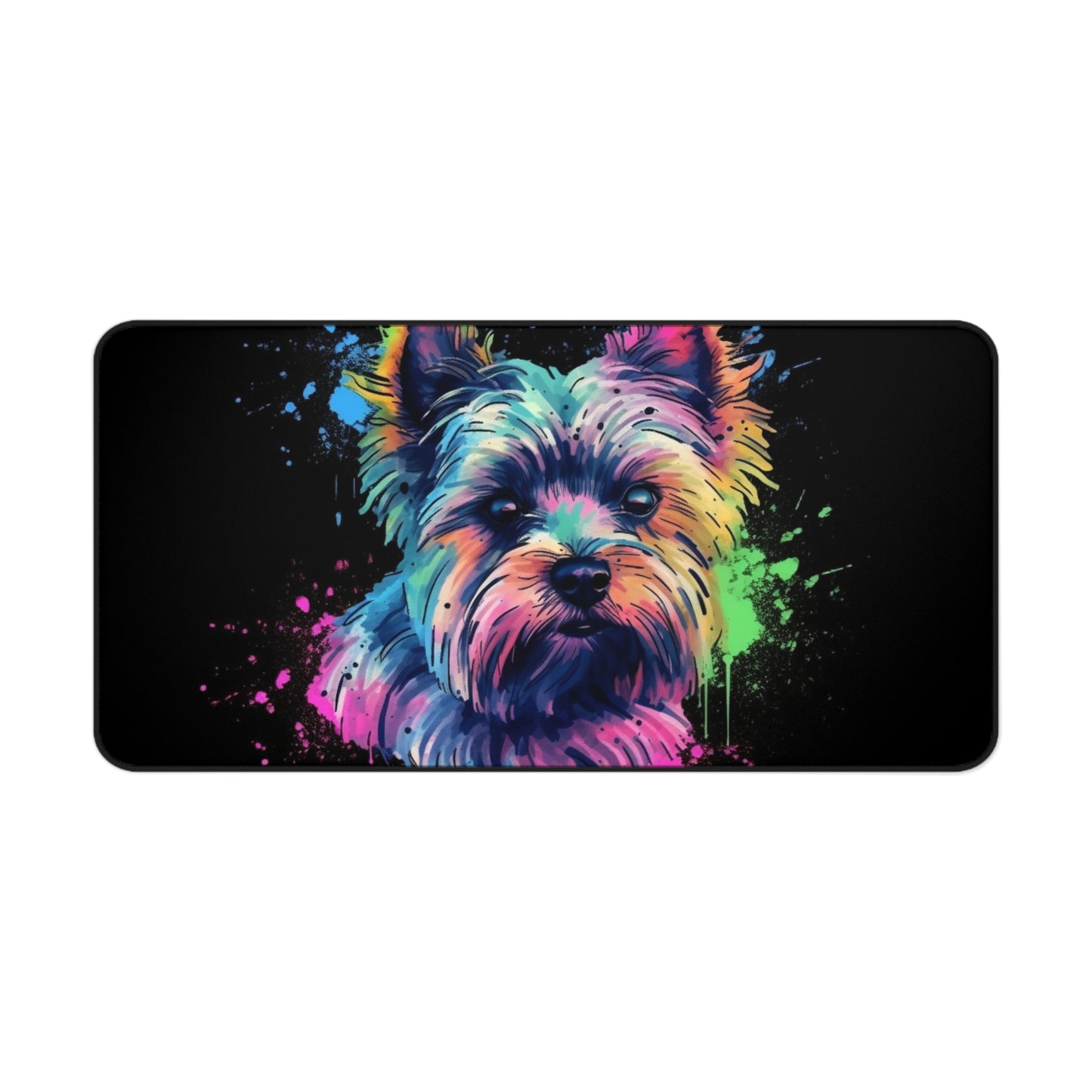 "Yorkie Pup Desk Mat - Cute Yorkshire Terrier design, perfect for dog lovers and desk protection"