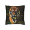 Tiger Emerging from Digital Glitch (Edition II) — 40×40 Cushion Cover — Front 40×40 cm Square Cushion View