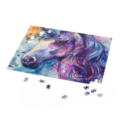 Watercolor Unicorn Jigsaw Puzzle, enchanting and whimsical design for hours of fun