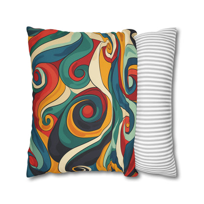 "Vintage Vibes Pillowcase - Retro Waves seamless pattern in vibrant colors for retro-chic bedroom décor"