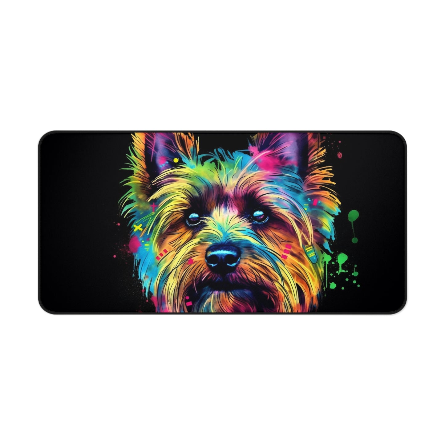 "Yorkie Love Desk Mat - Cute Yorkshire Terrier design for dog lovers, adds charm to workspace"