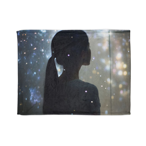 Infinity Mirror Reflecting Shooting Star Plush Fleece Throw Blanket