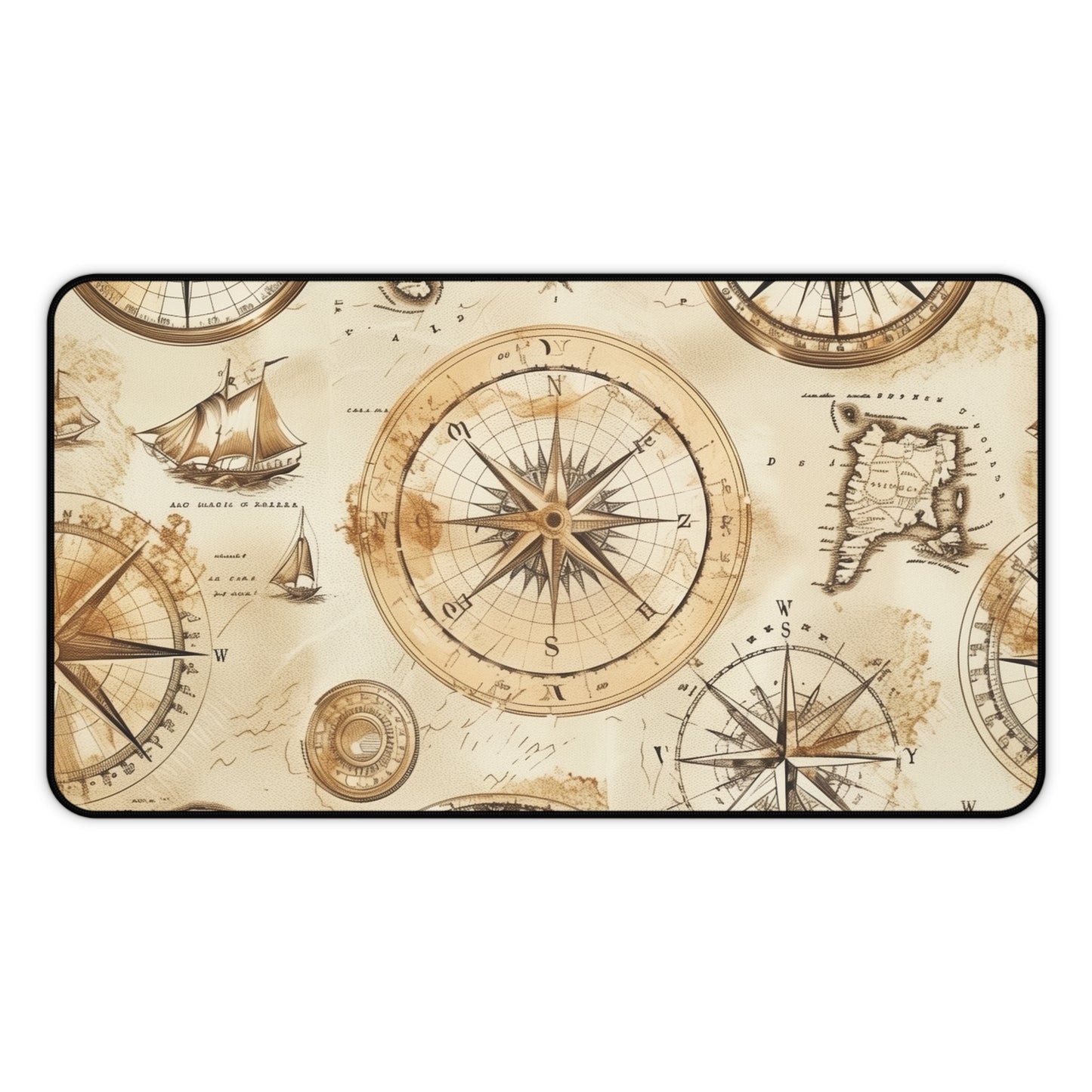 Vintage Maps Desk Mat - Antique cartography pattern adds nostalgia and sophistication to your workspace