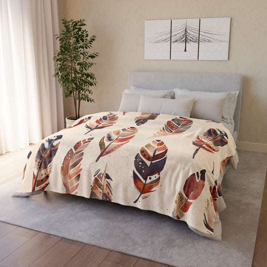 this blanket is the perfect addition to your bedding collection. Snuggle up with our Boho Feathers Cozy Blanket and experience the ultimate in comfort and style.