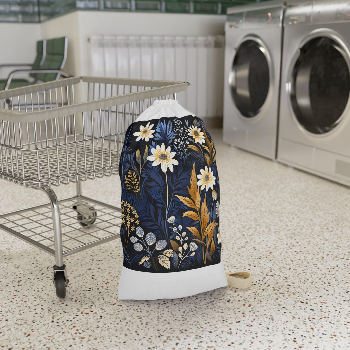 "Wildflower Meadow Laundry Bag - Durable and stylish laundry bag with charming wildflower pattern, perfect for sorting clothes"