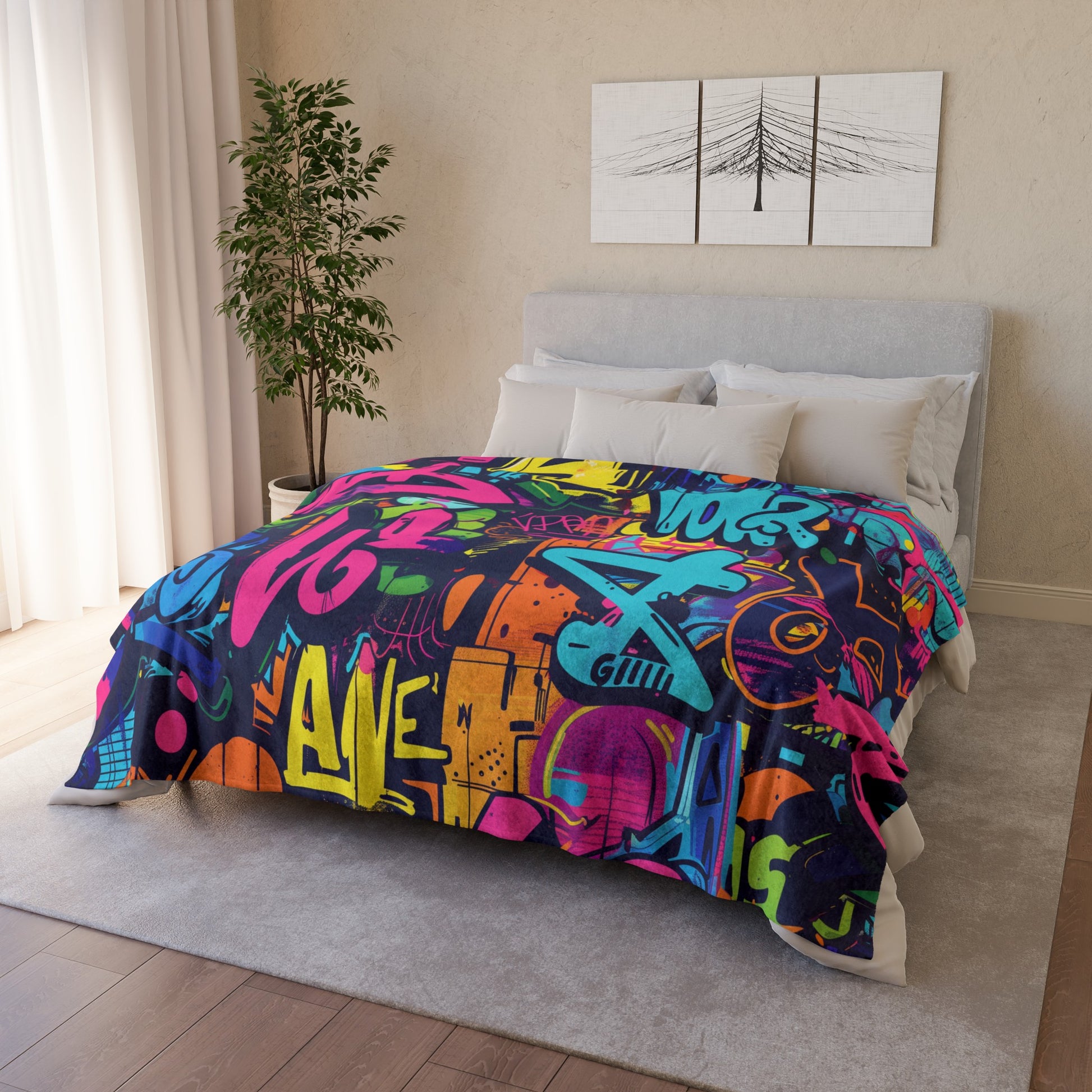 making it a must-have for any urban dweller. Elevate your space with this unique and eye-catching blanket today!