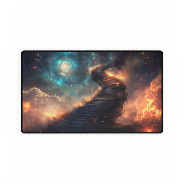 Spiral Staircase into Stars — XL & XXL Desk Mat — Gaming & Workspace Desk Setup View