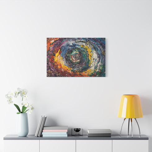 A Swirling Vortex of Colors Representing the Chaos Stretched Canvas Wall Art
