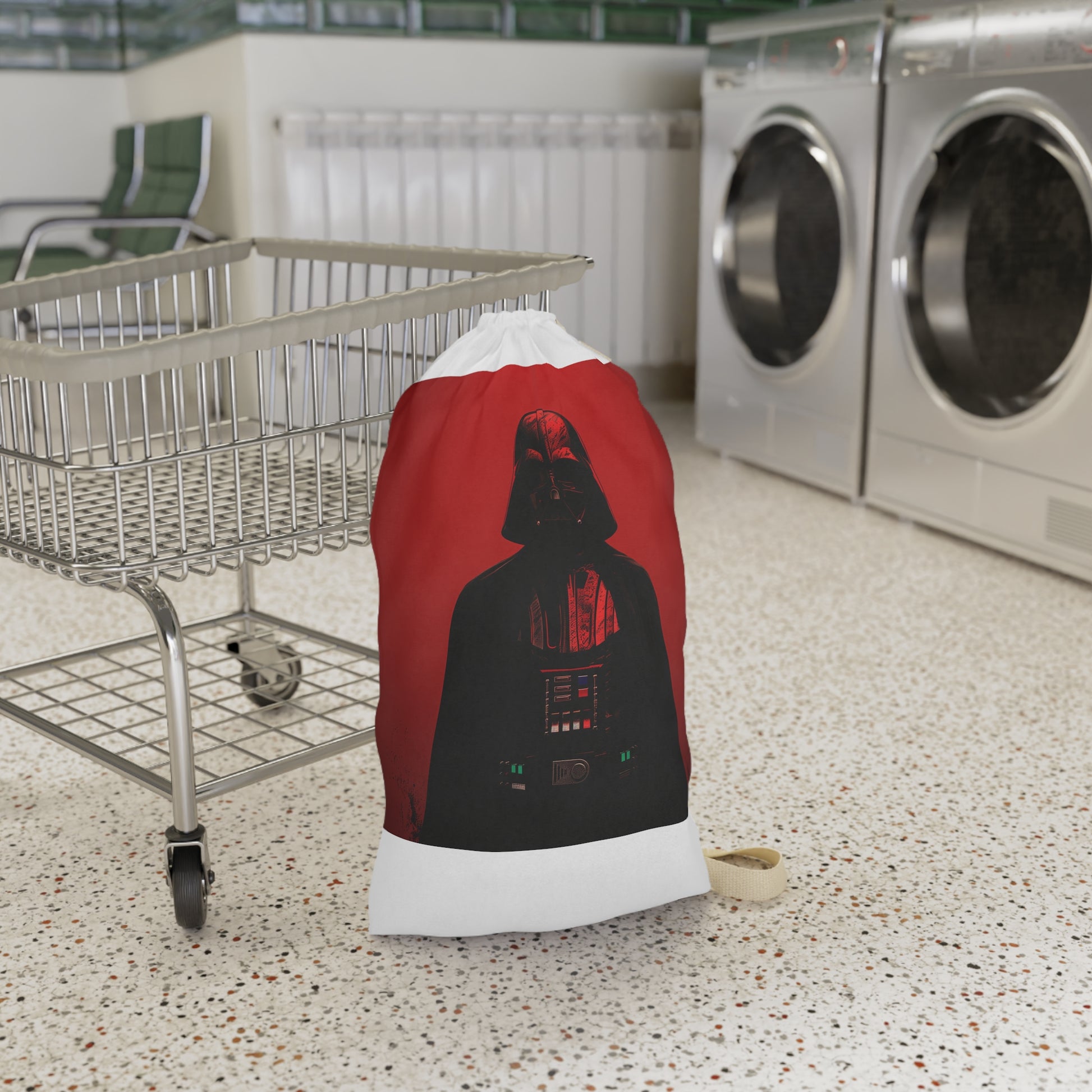 "Black Darth Vader laundry bag for stylish and organized laundry days"