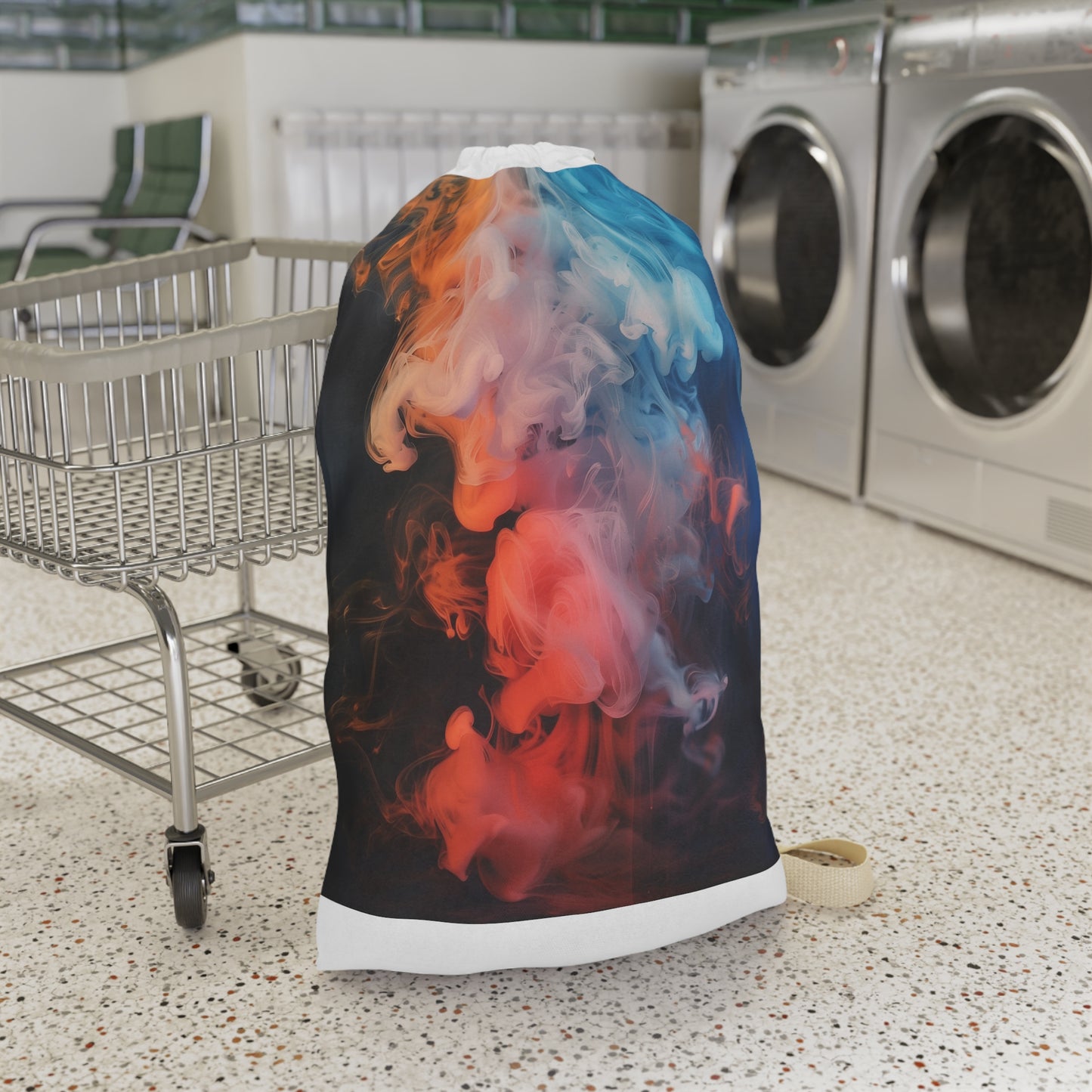 Abstract smoke art laundry bag - durable and stylish addition to your modern home laundry routine.