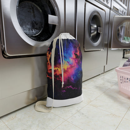 "Neon Galaxy Laundry Bag - Vibrant cosmic design for out-of-this-world washing convenience"