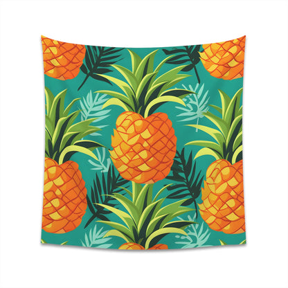 Tropical Pineapple Paradise Tapestry: Vibrant Aloha Vibes for Any Room