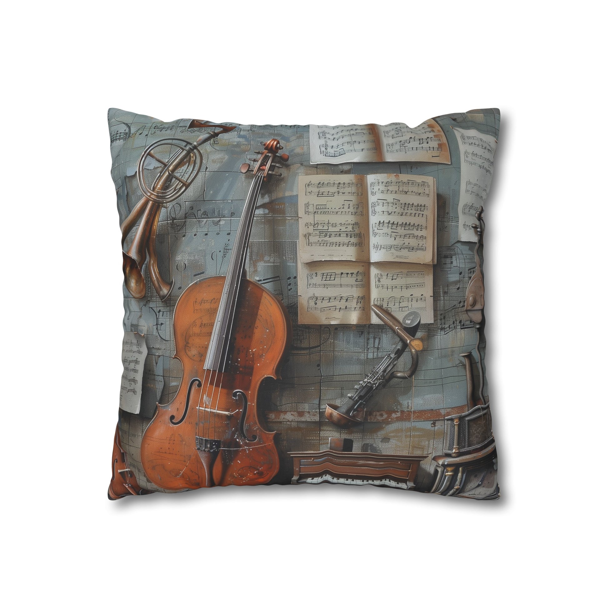 "Melody Maker Pillowcase - Musical Notes & Instruments Design, High-Quality Material, Perfect Gift"