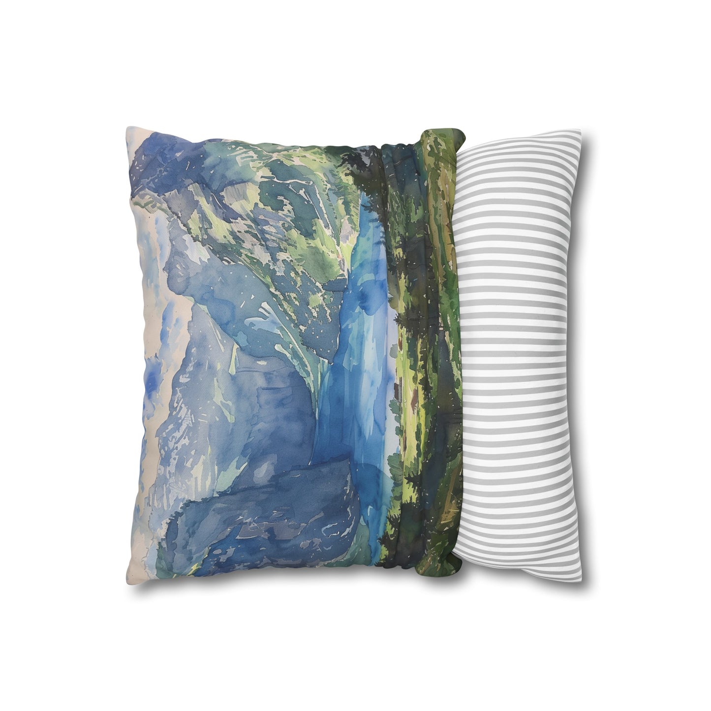 "Alpine Majesty Pillowcase - Swiss Alps Watercolor Design | High-Quality Material, Stylish & Comfortable for All Seasons | Perfect Gift"