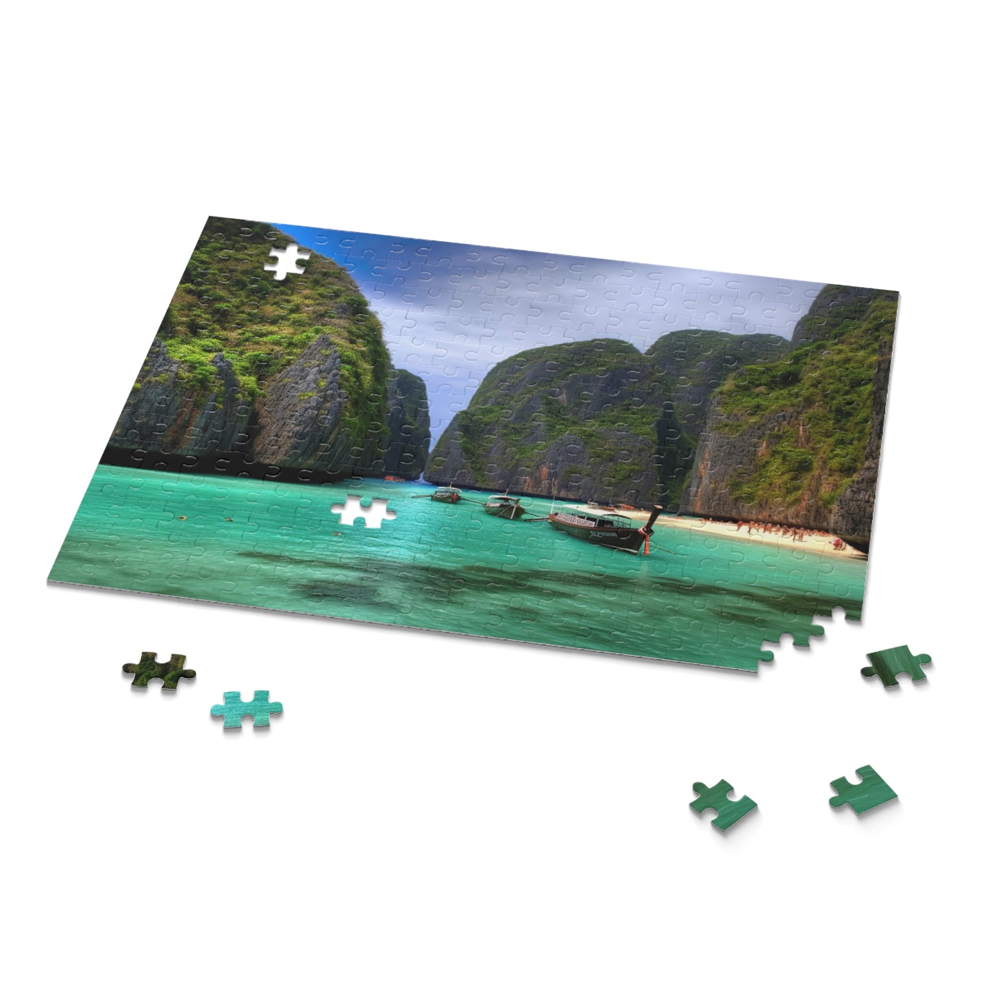 "Thai Paradise Jigsaw Puzzle featuring Koh Phi Phi Lagoon - Relaxing and intricate design for unwinding"