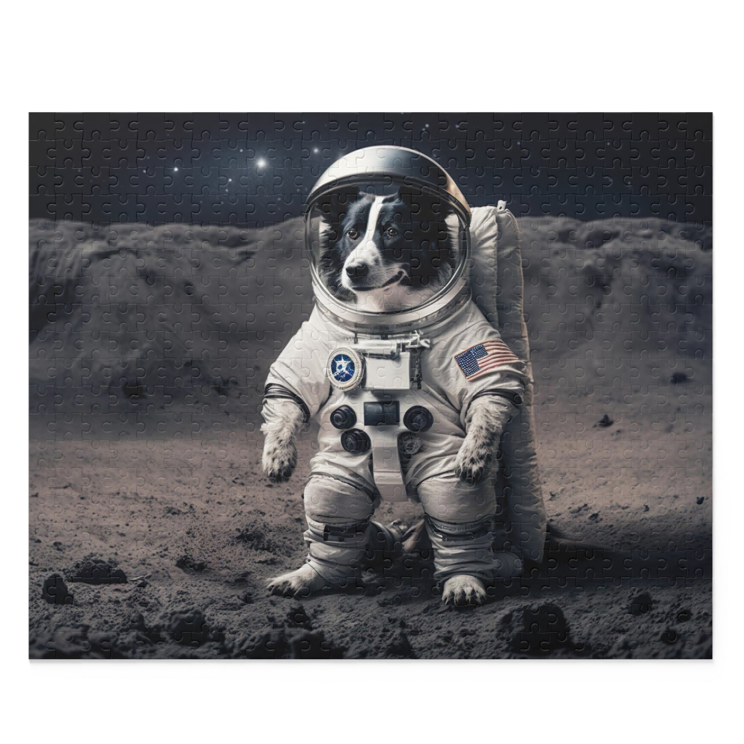 Space Dog Jigsaw Puzzle: Custom 500-Piece Puzzle with High-Quality Chipboard Pieces in Gift-Ready Box - Fun Downtime Activity