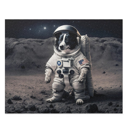 Space Dog Jigsaw Puzzle - Custom 500-piece puzzle with glossy finish, high-quality chipboard pieces, and gift-ready box. Perfect for all ages!