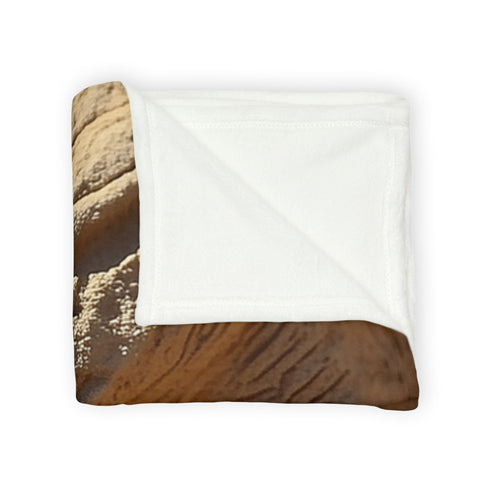 Desert Wind Forming Owl Face Plush Fleece Throw Blanket