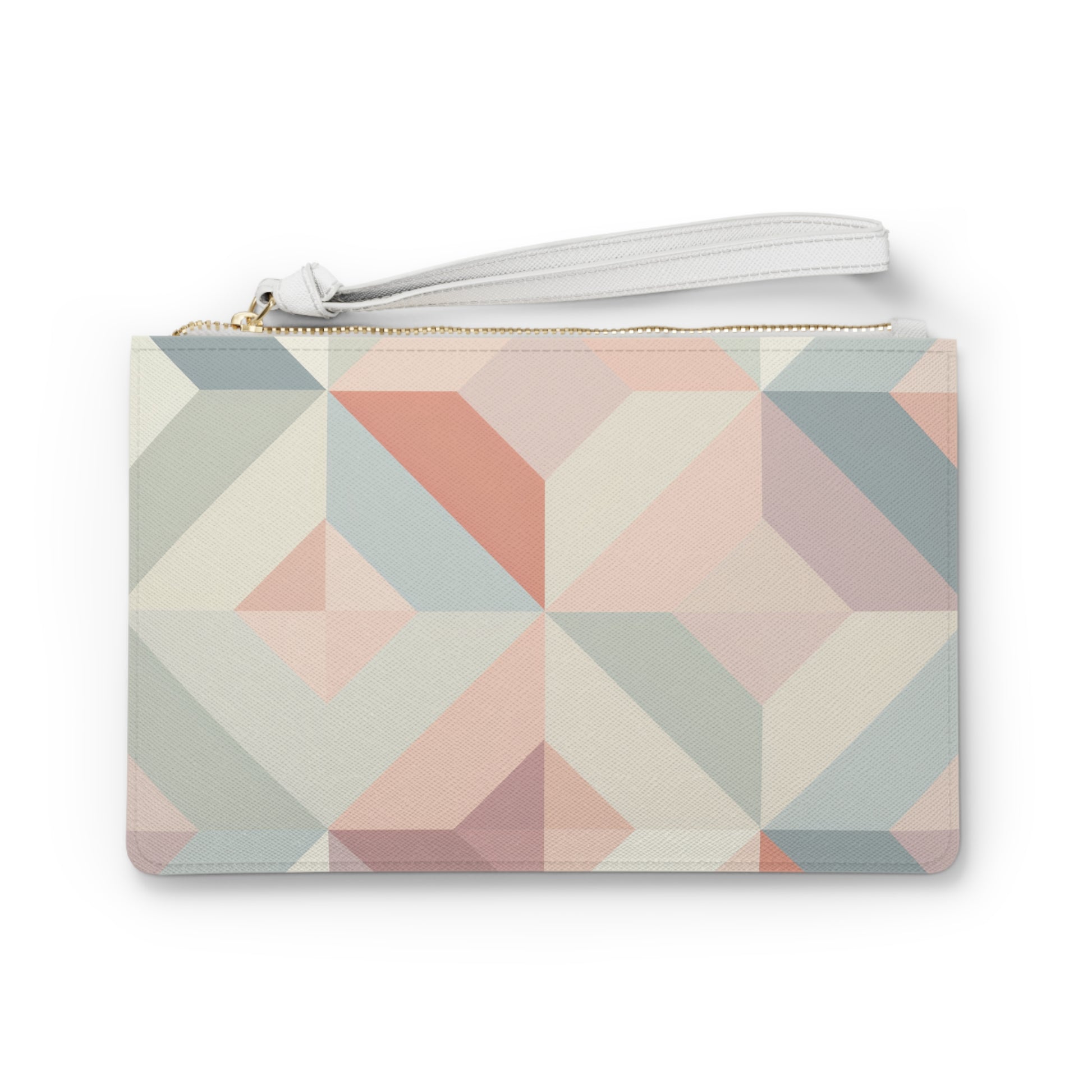 Pastel Geometric Print Clutch | Clutch Bags | Accessories, All Over Print, AOP, Assembled in the USA, Assembled in USA, Bags, Made in the USA, Made in USA, Vegan | Prints with Passion