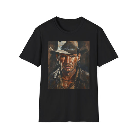 Legendary Adventures: The Uncharted Territories of Indiana Jones | T-Shirt | Create a list numbered 1 to 10 of relevant longtail keywords for a tshirt of indiana jones painting, do not mention anything about the product price or products dimensions and do not include # or @. Use only lowercase., In order to target the keywords researched in Questions 1 and 2, what are the most useful on-page optimizations that can be made to a product page for | Prints with Passion