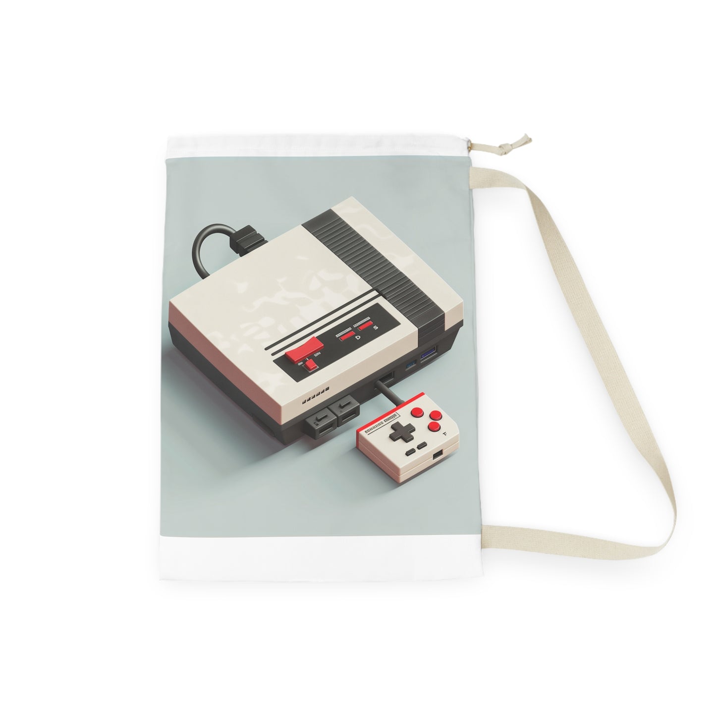 "Pixel Retro Gaming Laundry Bag - Keep clothes organized in style with pixel art designs, perfect for gaming enthusiasts"