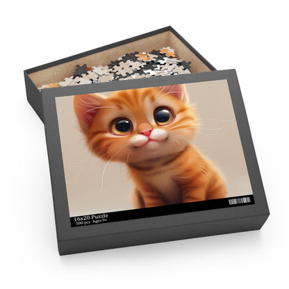 Charming Cute Cat Cartoon Jigsaw Puzzle for cat lovers - hours of entertainment and relaxation