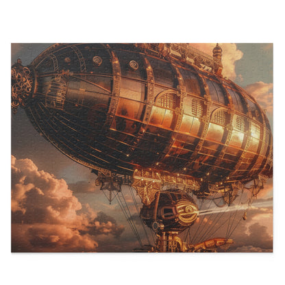 Steampunk Airship Sky Puzzle - Intricate puzzle with vibrant colors for a challenging journey through the clouds