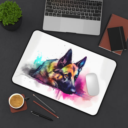 "German Shepherd Desk Mat - A charming and protective addition for animal lovers and dog enthusiasts"