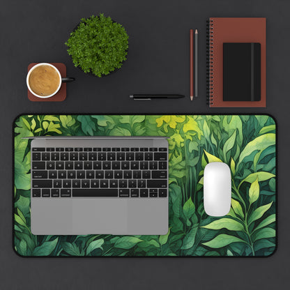 Summer Foliage Tolkien Desk Mat - Enchanting watercolor detailing for a whimsical workspace