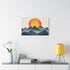 Retro Wave Mountains with Glowing Sun — Canvas Wall Art — Product Detail View 7