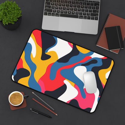 "Abstract Bold Bright Desk Mat - Modern seamless pattern in bold, bright colors for stylish workspace"