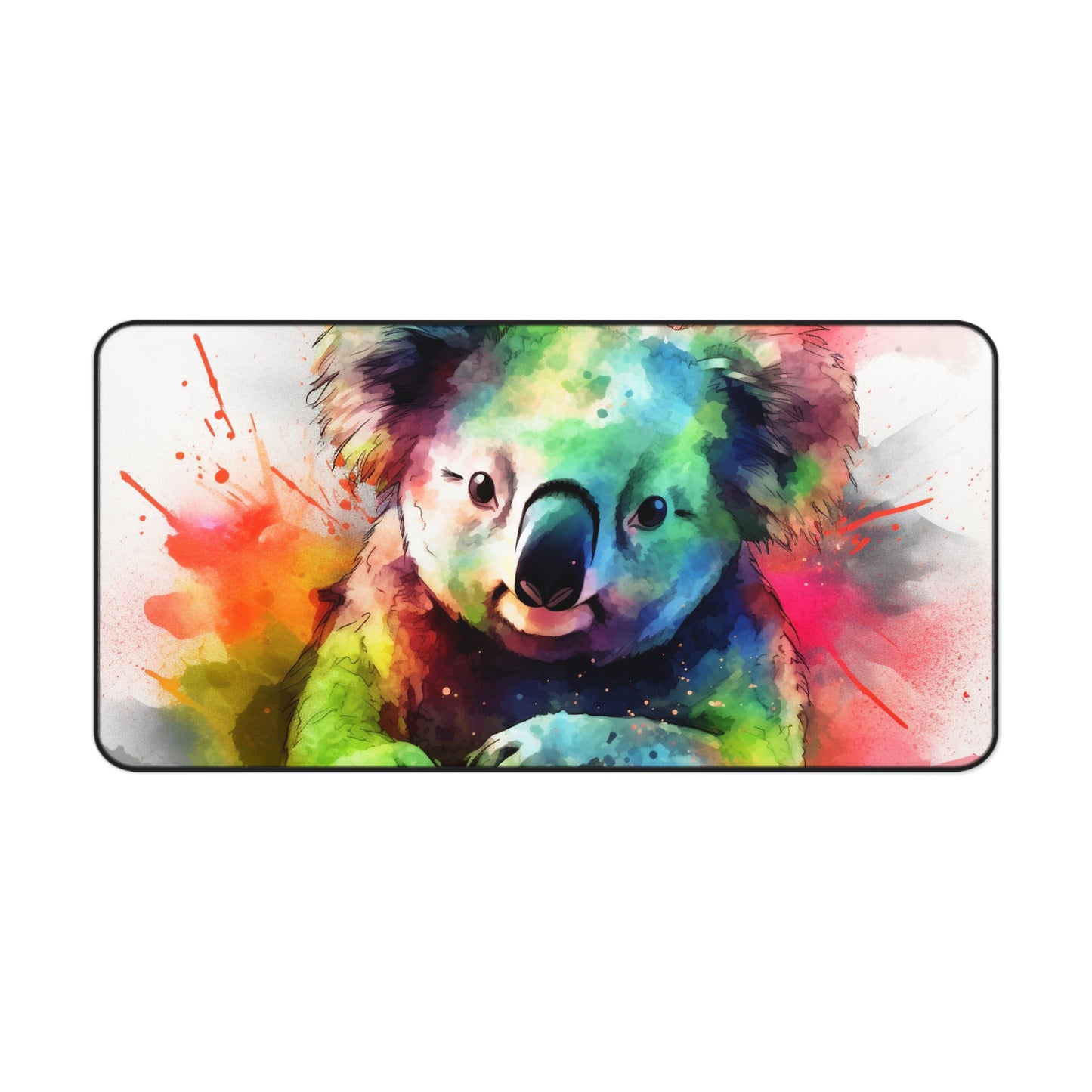 "Adorable Koala Watercolor Desk Mat - Protect your workspace with this charming and whimsical design"