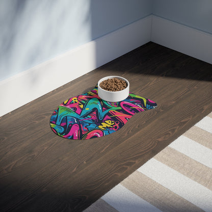 Neon Urban Graffiti Pet Mat