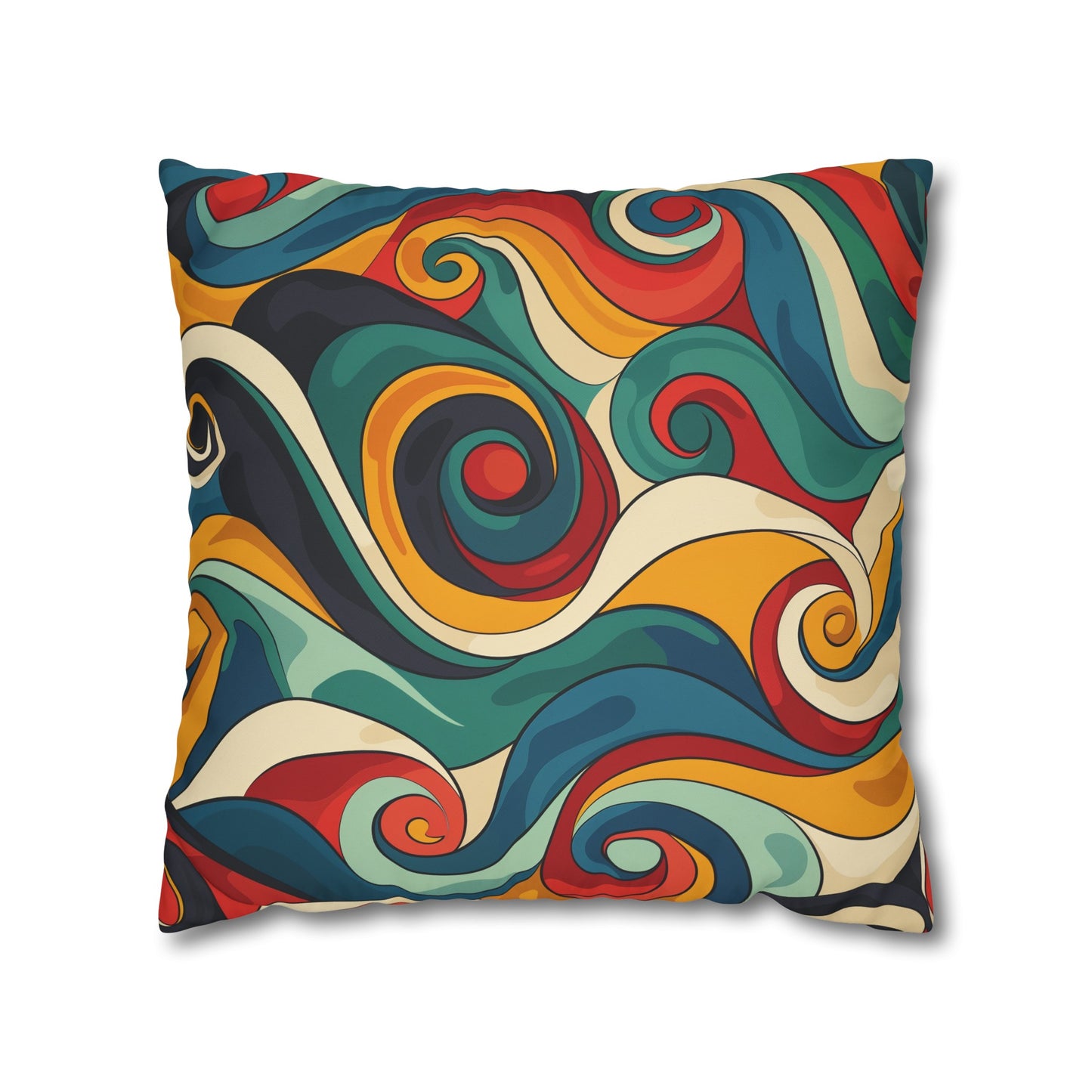 "Vintage Vibes Pillowcase with Retro Waves seamless pattern in vibrant colors for retro-chic style"